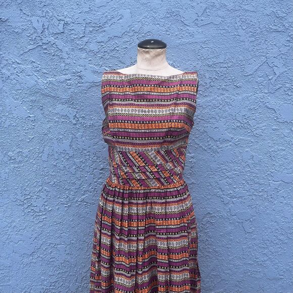 Vintage Dresses & Skirts - Vintage 1950s Dress Size Medium Pyroke Mid Century Casual Fit and Flare